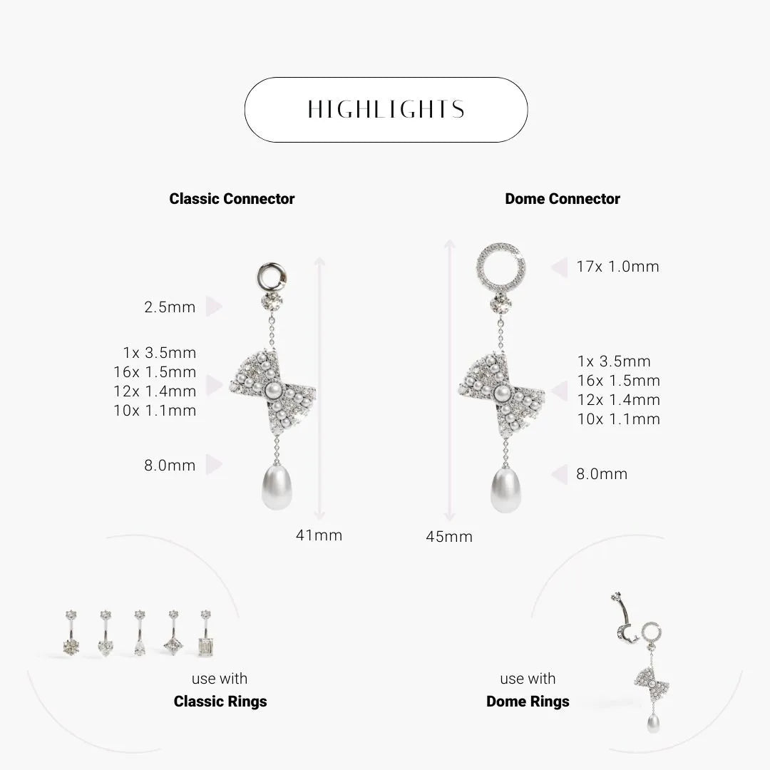 Lover's Bow Charm White Gold