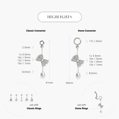 Lover's Bow Charm White Gold