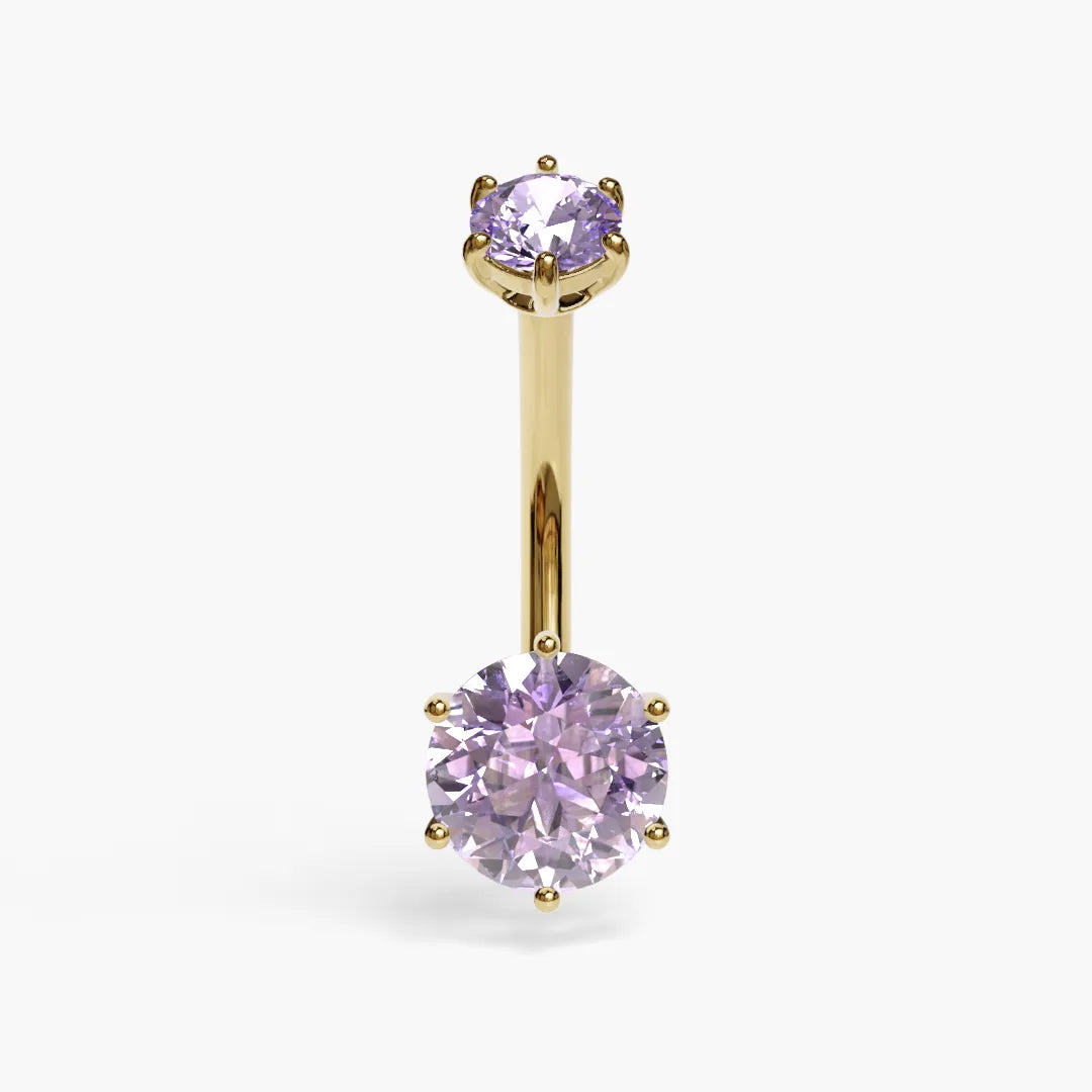 Purple Rain 1.5 ct. Moissanite Belly Ring