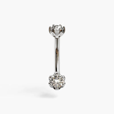 Orchid 0.6 ct. Moissanite Belly Ring White Gold