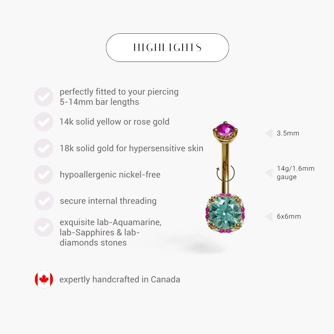 La Femme Azure Blush 1.1 ct. Belly Ring