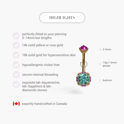 La Femme Azure Blush 1.1 ct. Belly Ring