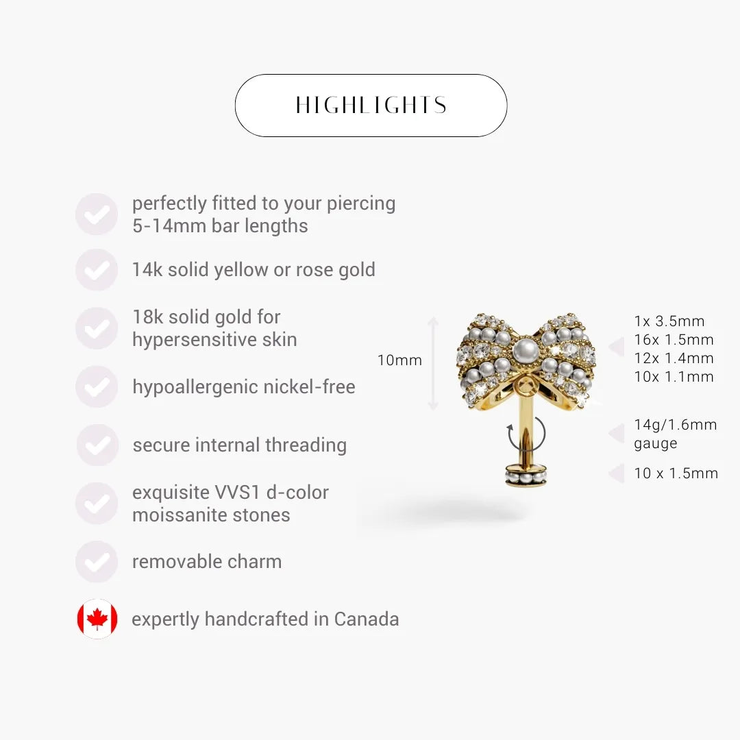 Lover's Bow Floating Belly Ring