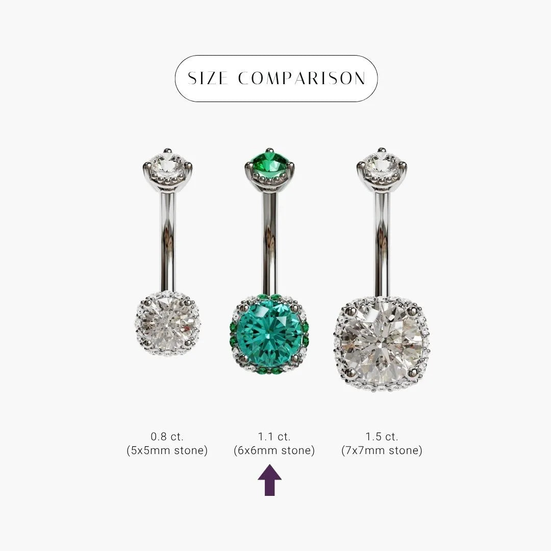 La Femme Siren Call 1.1 ct. Belly Ring White Gold