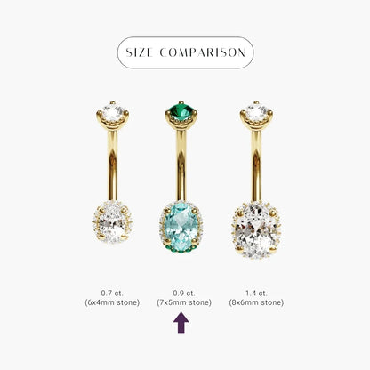 La Femme Azure Pavé 0.9 ct. Belly Ring