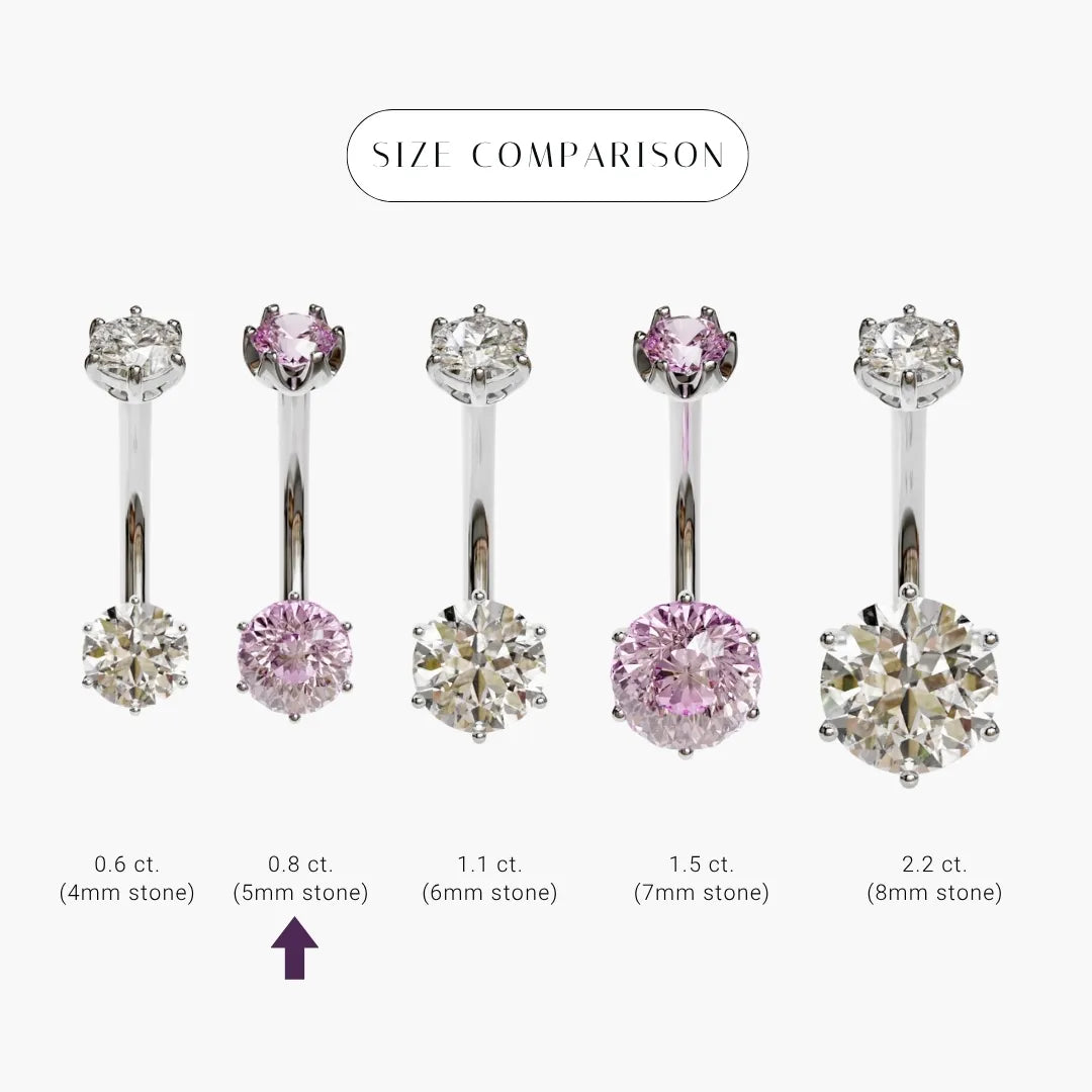 Cosmopolitan 0.8 ct. Sapphire Belly Ring White Gold