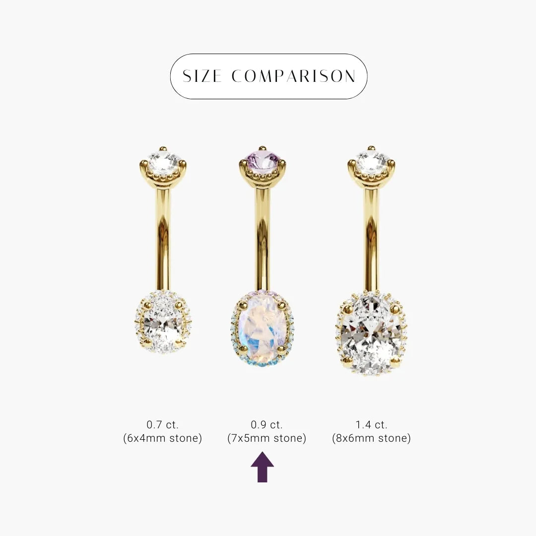 La Femme Moon Halo Pavé 0.9 ct. Belly Ring