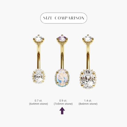 La Femme Moon Halo Pavé 0.9 ct. Belly Ring