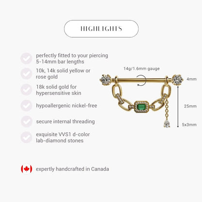 Lock & Key Nipple Barbell
