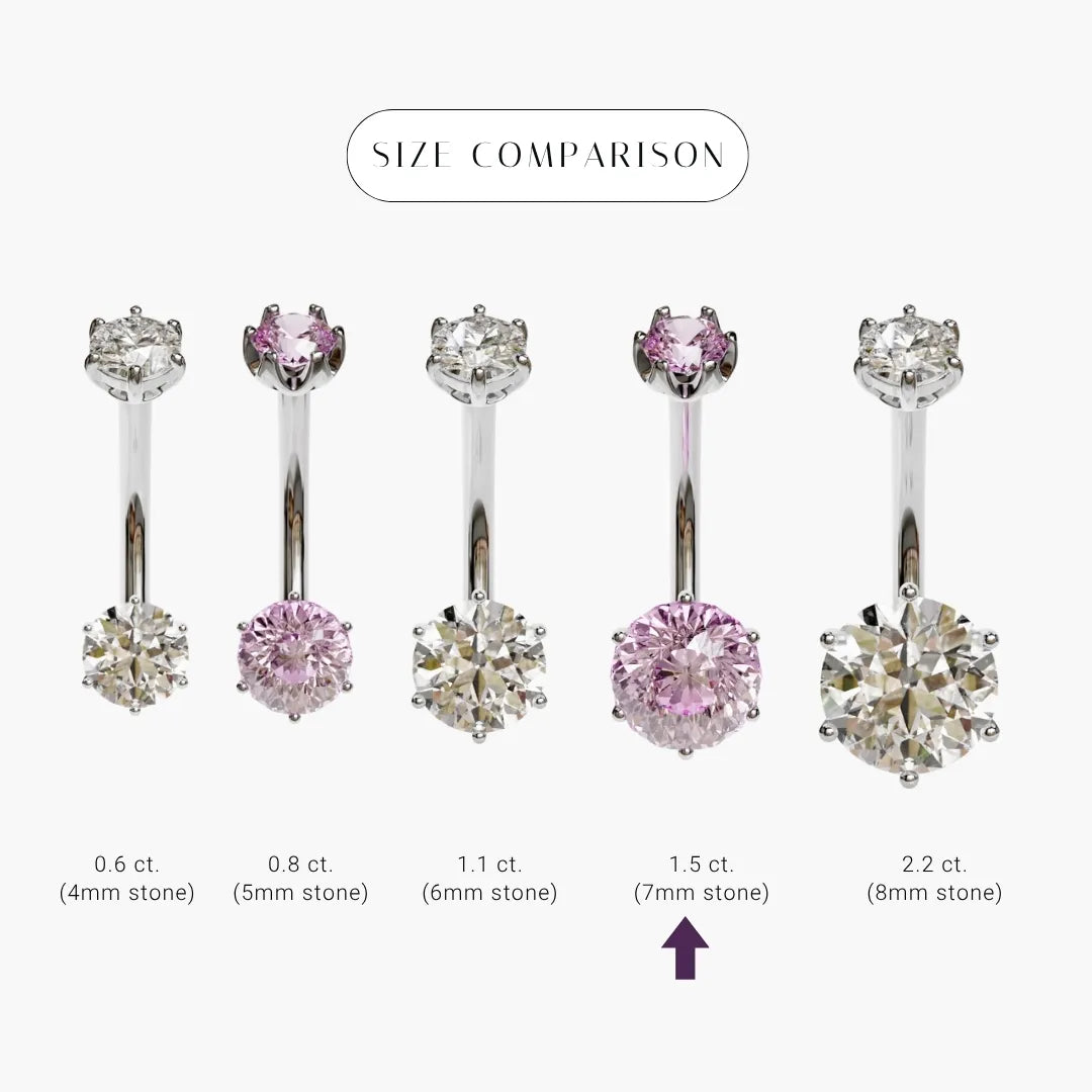 Cosmopolitan 1.5 ct. Sapphire Belly Ring White Gold