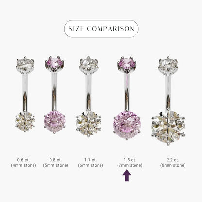 Cosmopolitan 1.5 ct. Sapphire Belly Ring White Gold