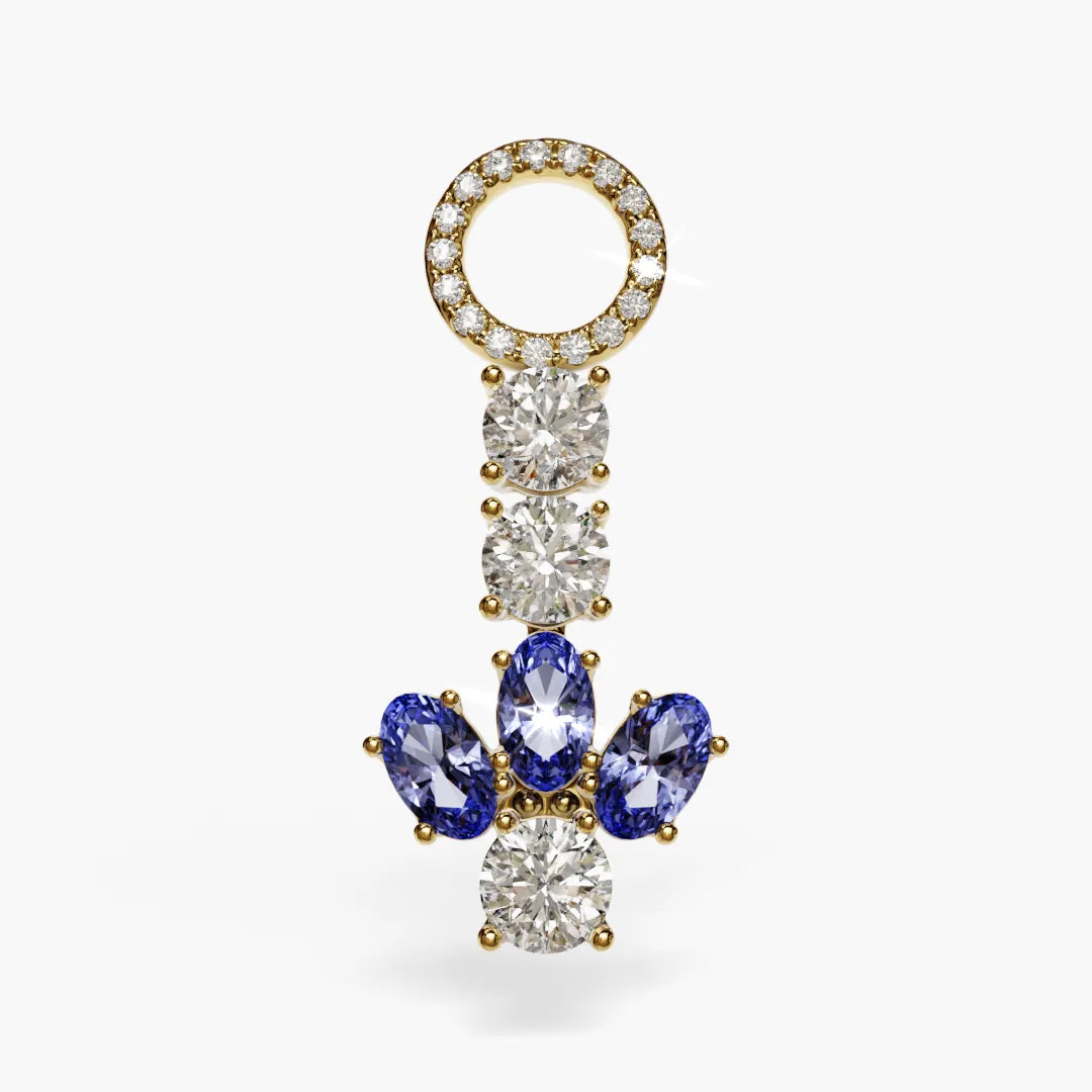 Angel Dome Sapphire Moissanite Belly Ring