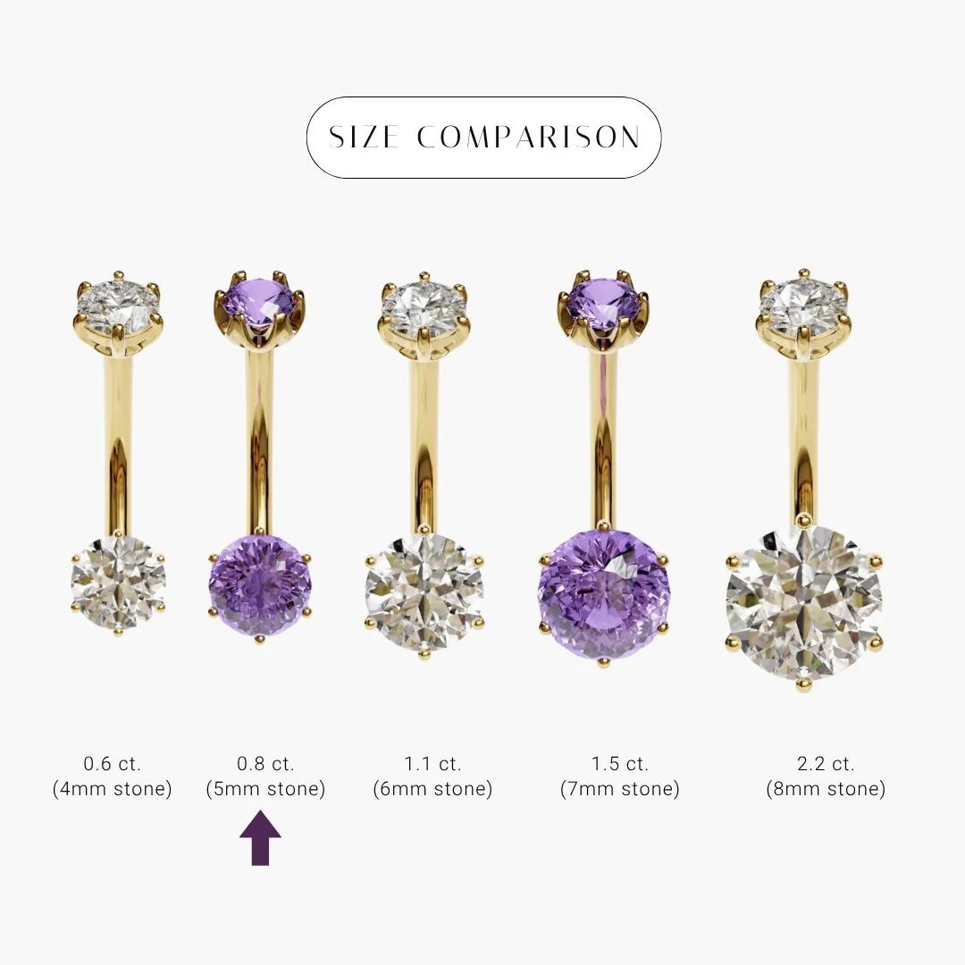 Purple Rain 0.8 ct. Sapphire Belly Ring