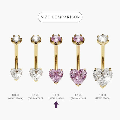 Cosmopolitan 1.0 ct. Heart Sapphire Belly Ring