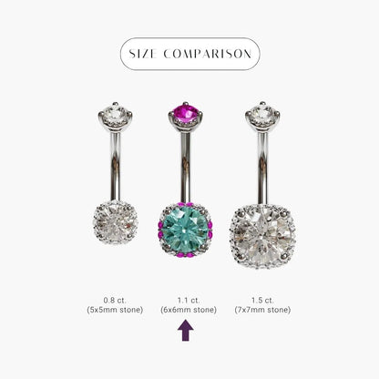 La Femme Azure Blush 1.1 ct. Belly Ring White Gold