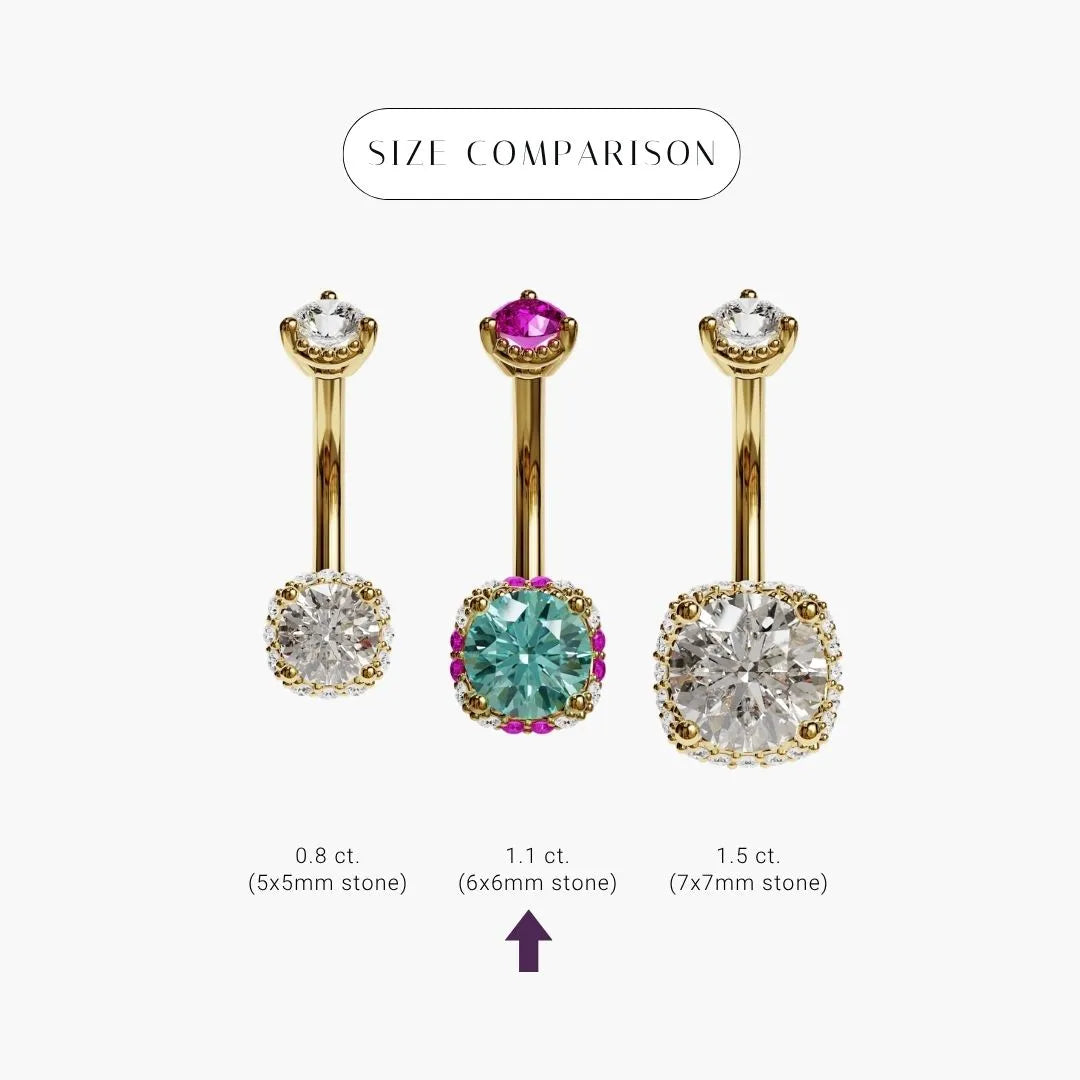 La Femme Azure Blush 1.1 ct. Belly Ring