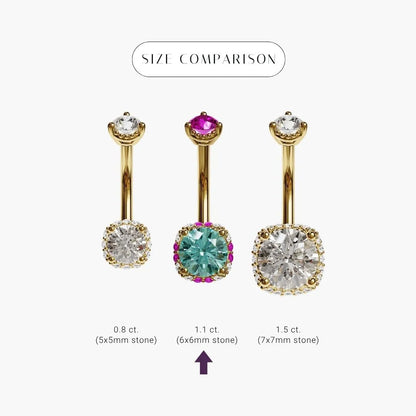 La Femme Azure Blush 1.1 ct. Belly Ring