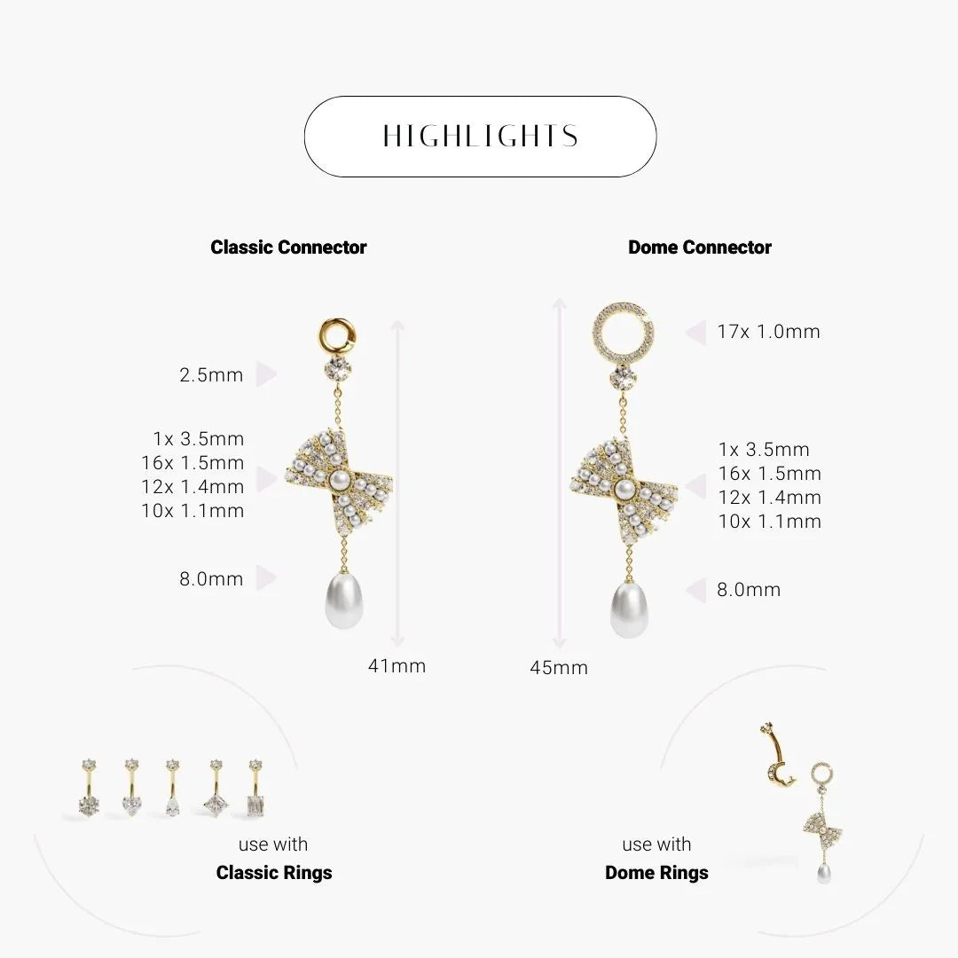 Lover's Bow Charm Yellow & Rose Gold