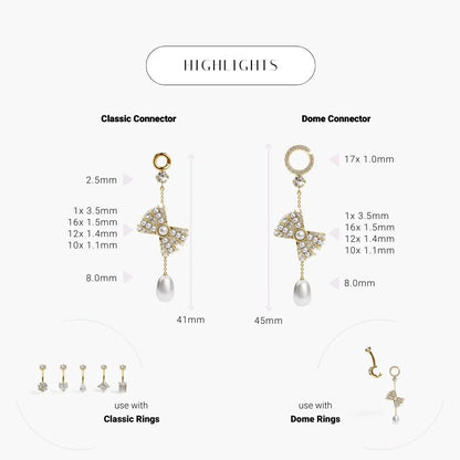 Lover's Bow Charm Yellow & Rose Gold