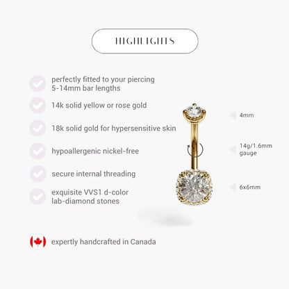 La Femme Orb Pavé 1.1 ct. Diamond Belly Ring