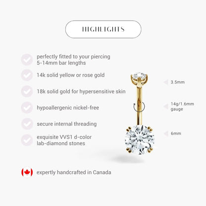 La Seule 1.1 ct. Diamond Belly Ring