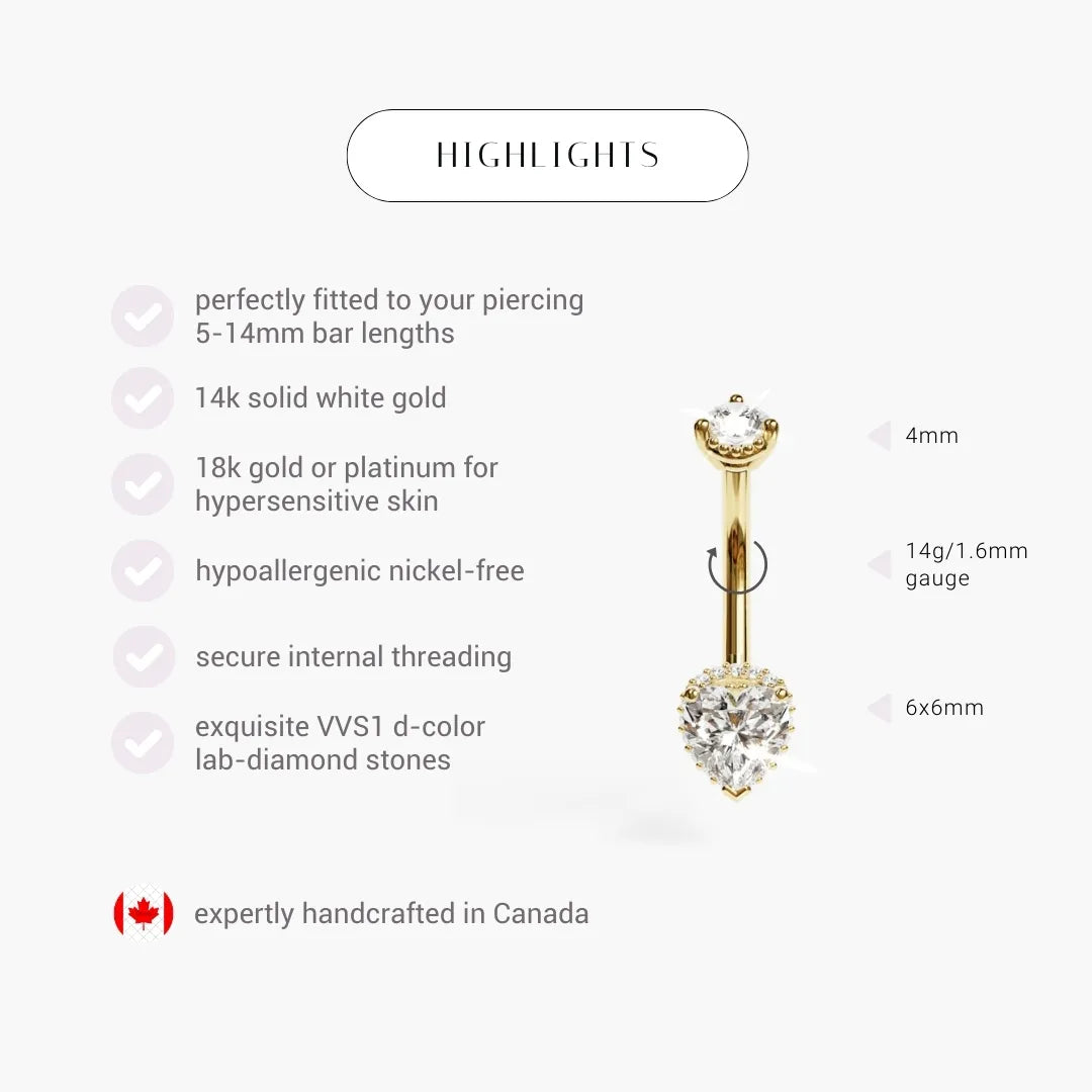 La Femme Heart Pavé 1.0 ct. Diamond Belly Ring