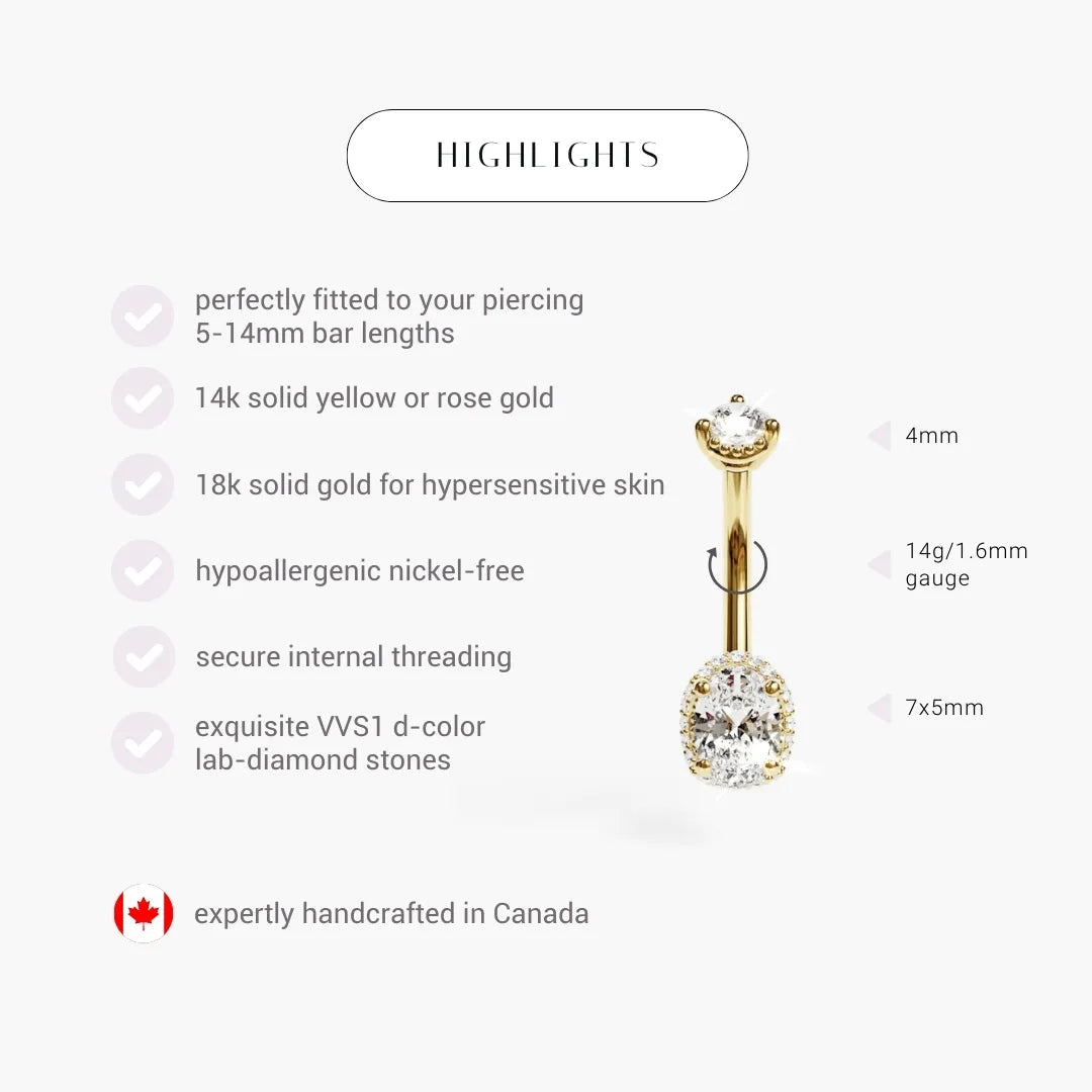 La Femme Oval Pavé 0.9 ct. Diamond Belly Ring