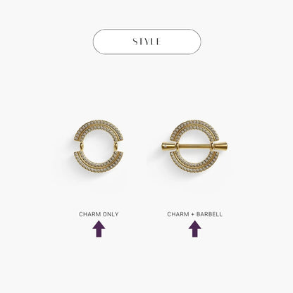 La Lune Double Pavé Nipple Barbell