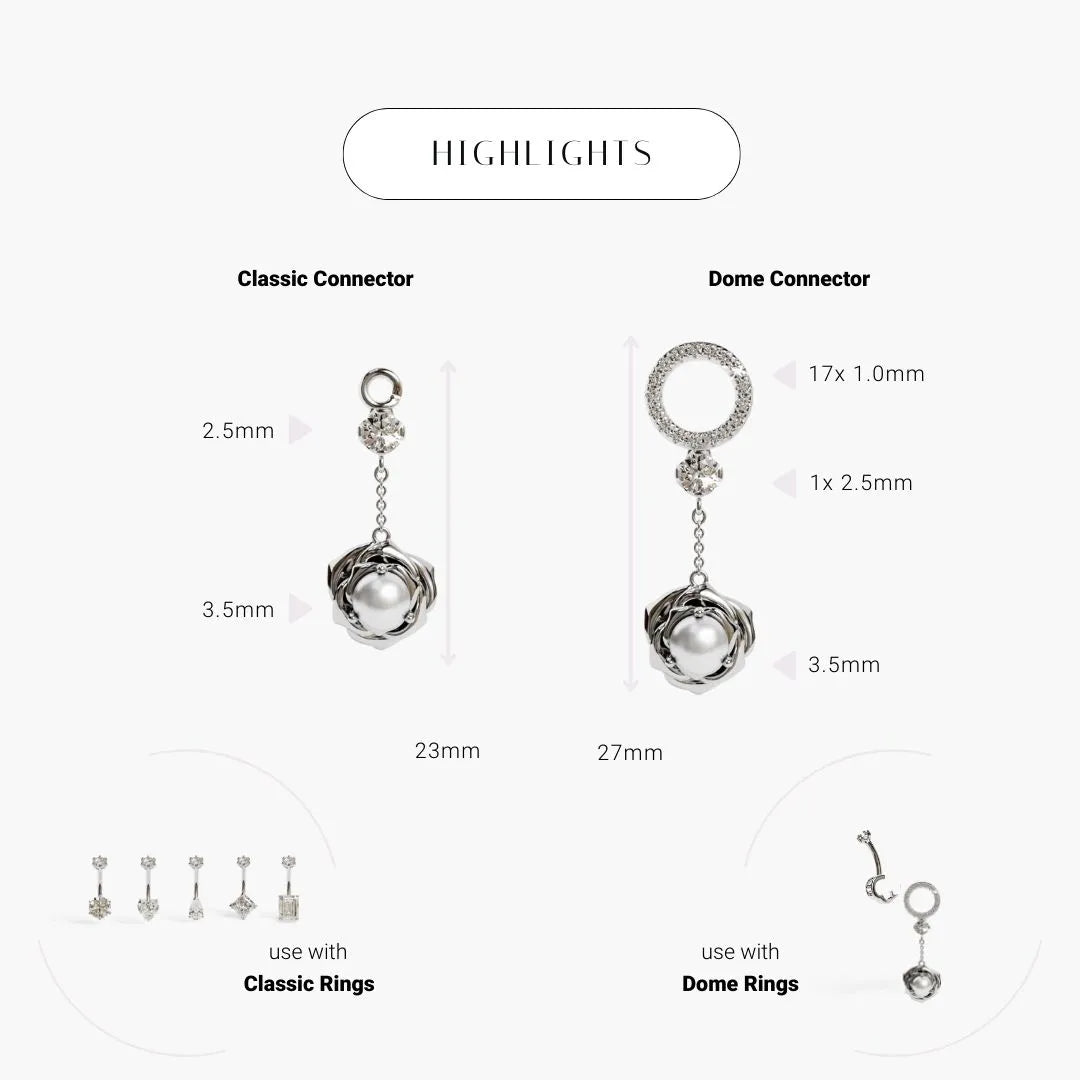 Eternal Rose Charm White Gold