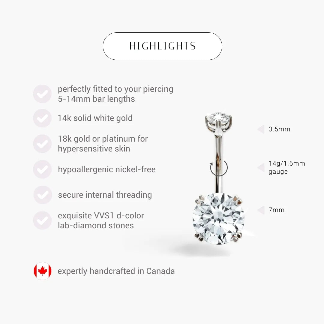 La Seule 1.5 ct. Diamond Belly Ring White Gold