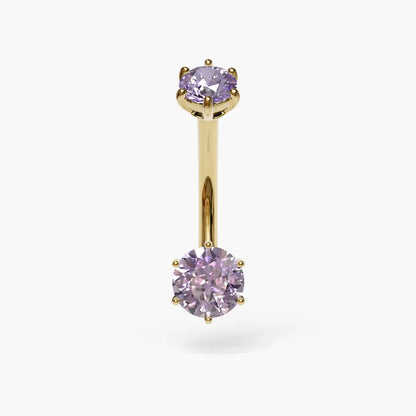 Purple Rain 0.8 ct. Moissanite Belly Ring