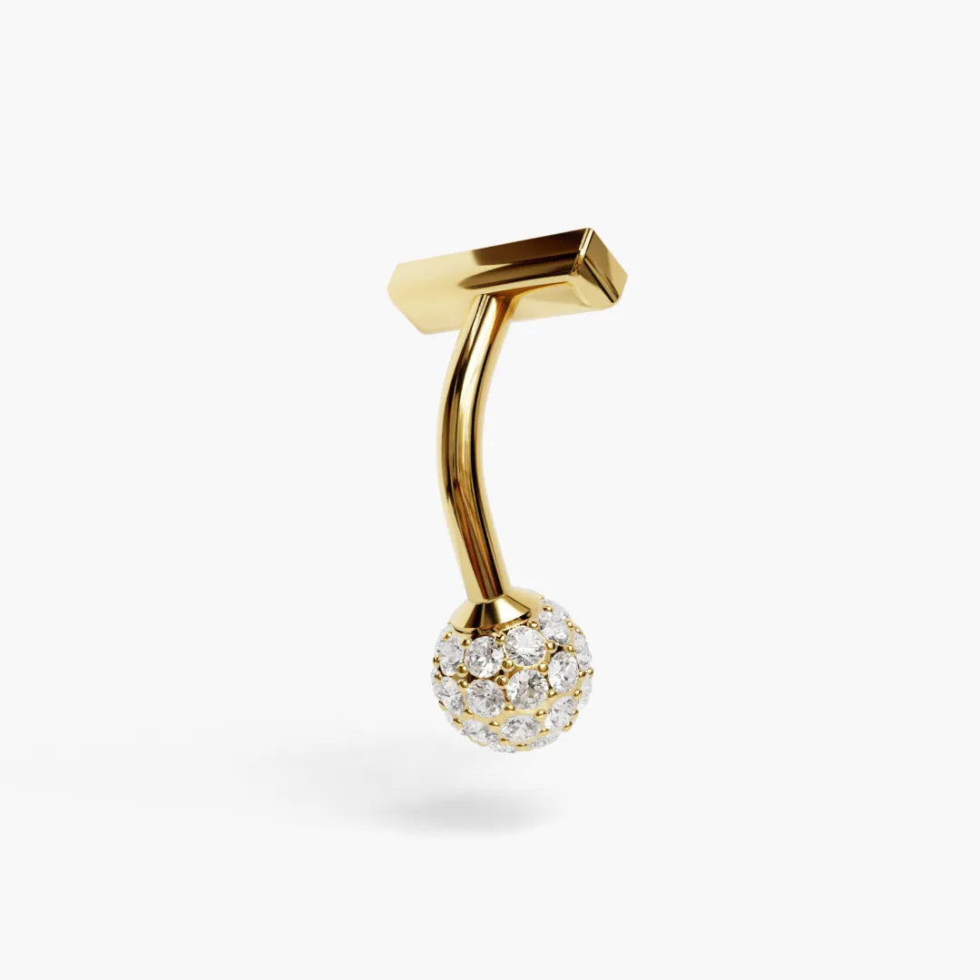 T-Shape Pave Belly Ring
