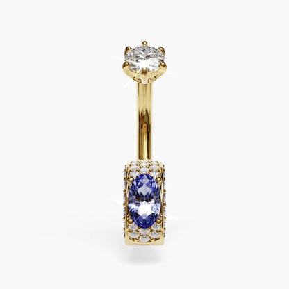 Angel Dome Sapphire Moissanite Belly Ring