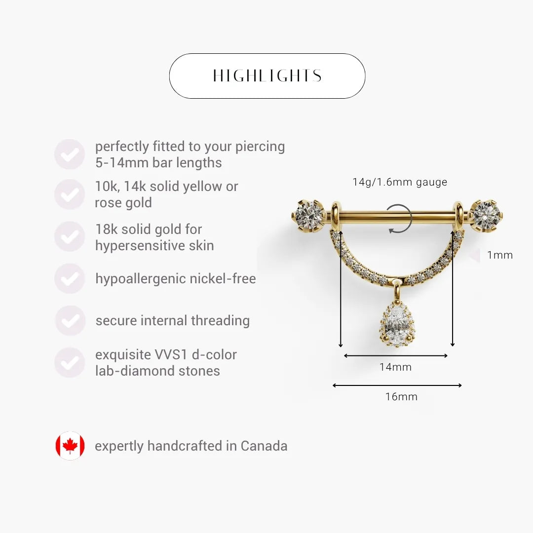 La Lune Reine Nipple Barbell