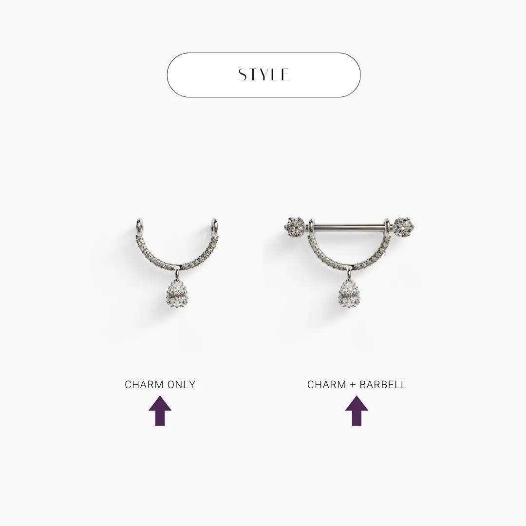 La Lune Reine Nipple Barbell White Gold