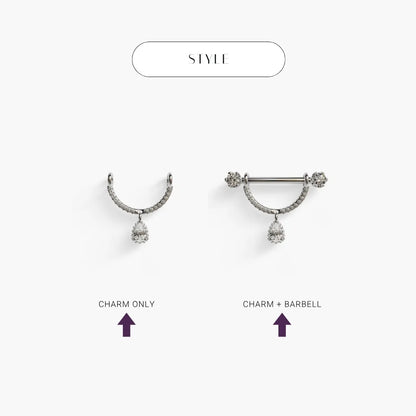 La Lune Reine Nipple Barbell White Gold