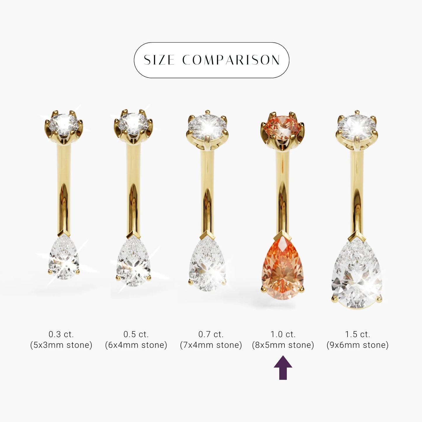 Mimosa 1.0 ct. Tear Sapphire Belly Ring