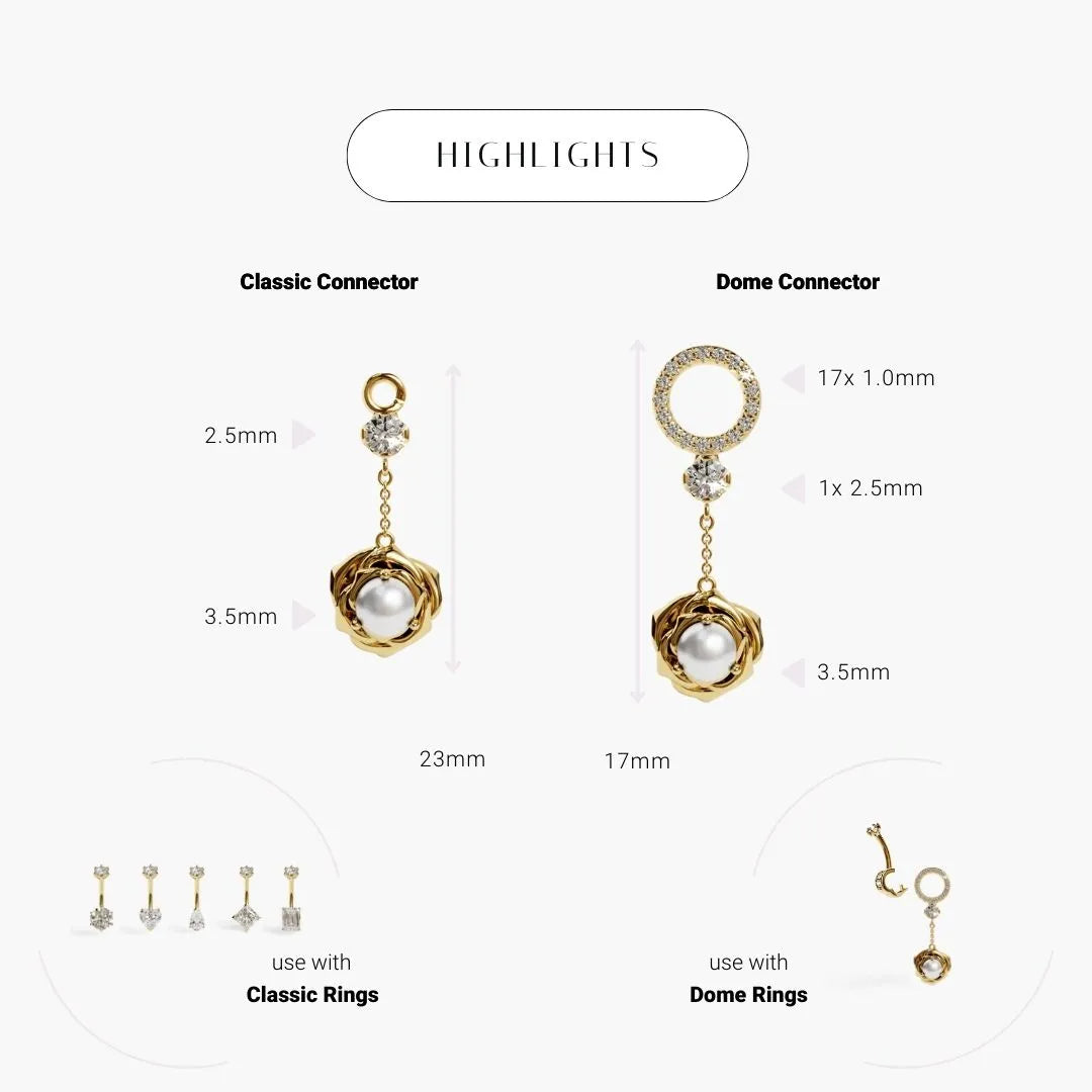 Eternal Rose Charm Yellow & Rose Gold