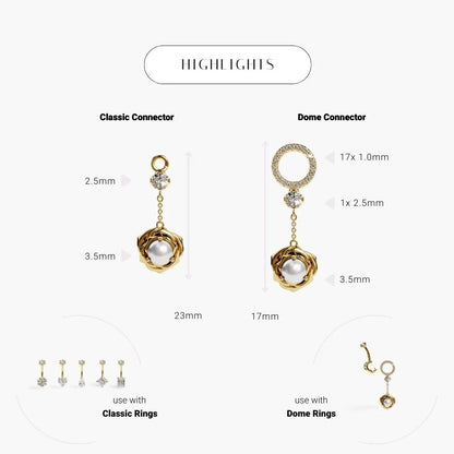 Eternal Rose Charm Yellow & Rose Gold