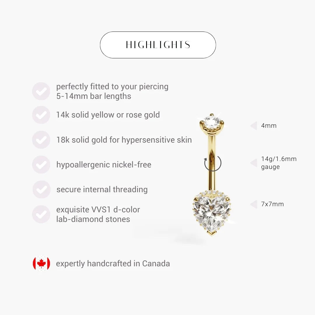 La Femme Heart Pavé 1.5 ct. Diamond Belly Ring