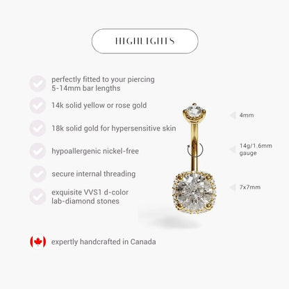 La Femme Orb Pavé 1.5 ct. Diamond Belly Ring