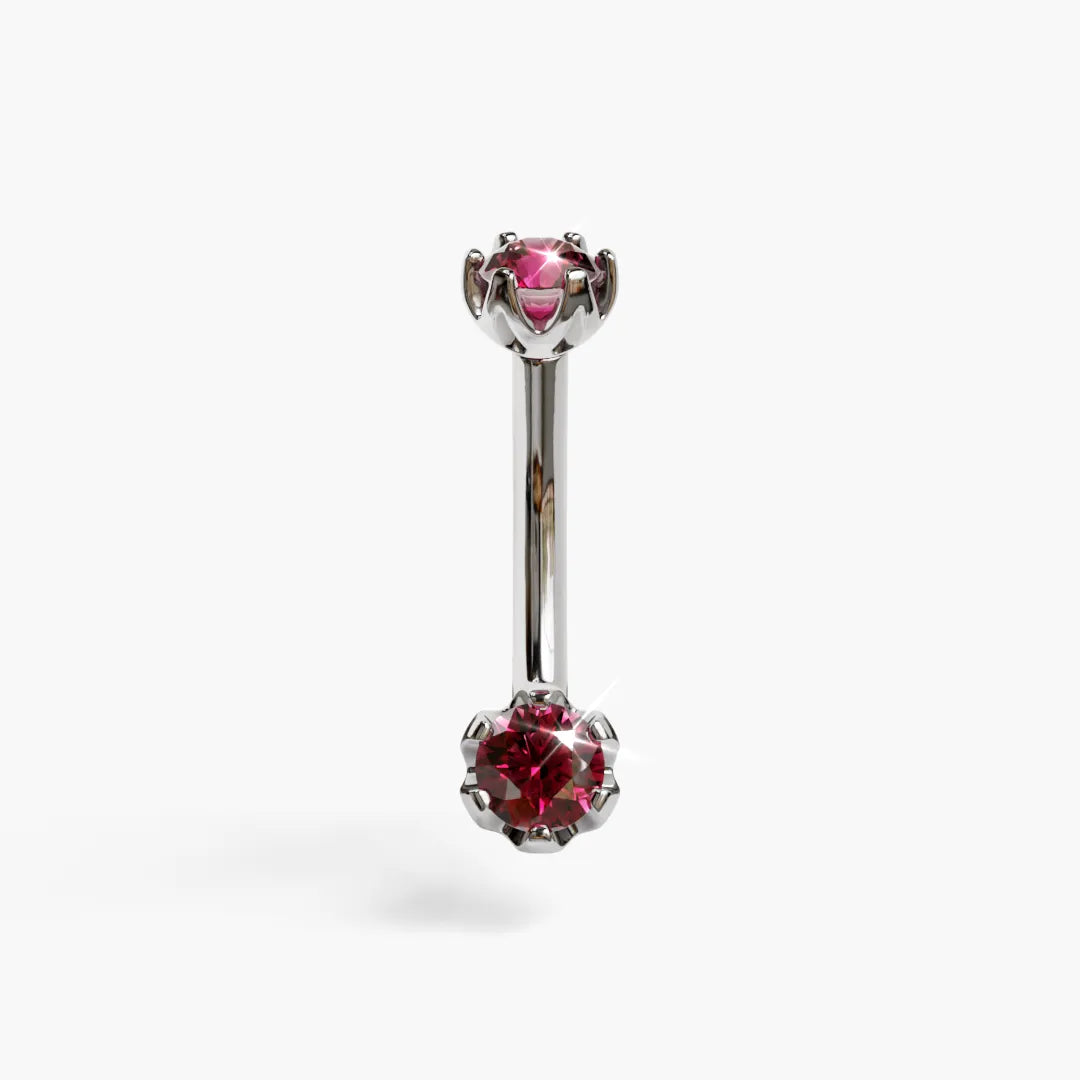 Orchid Birthstone Belly Ring White Gold