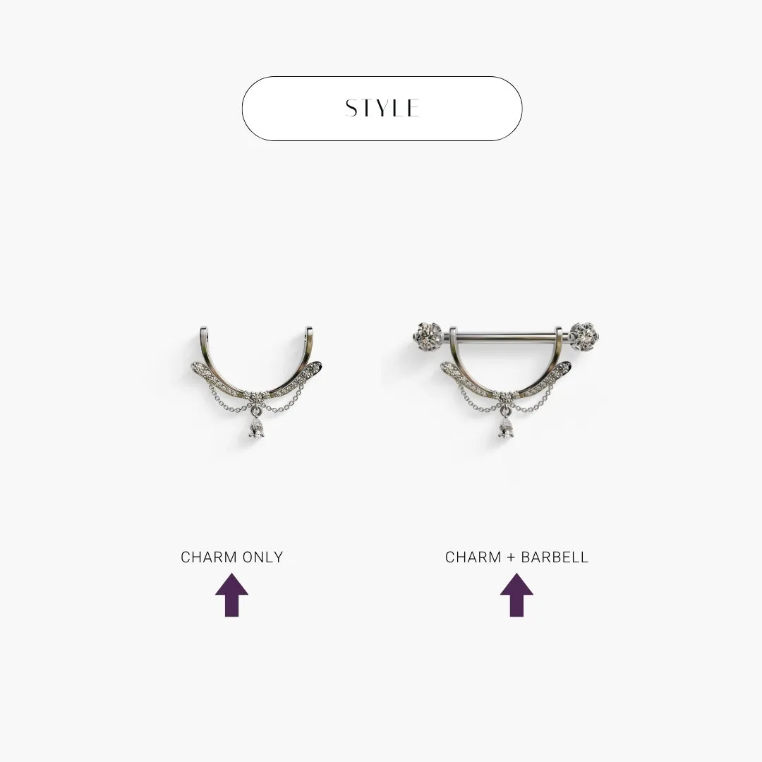 Muse Nipple Barbell White Gold