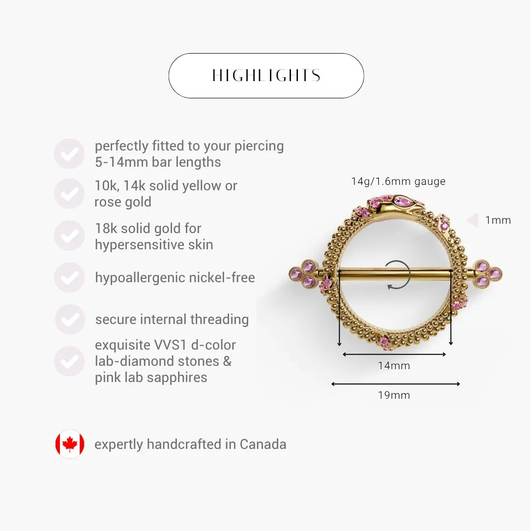 Ouro Blush Nipple Barbell