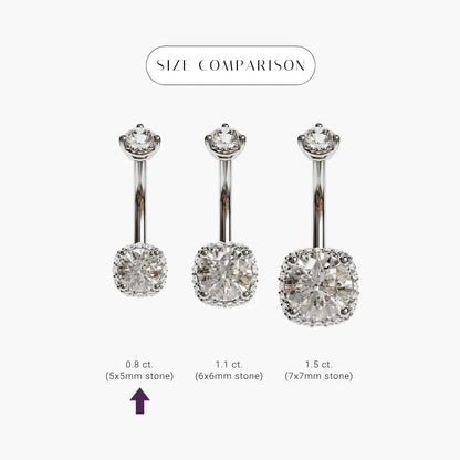 La Femme Orb Pave 0.8 ct. Diamond Belly Ring White Gold