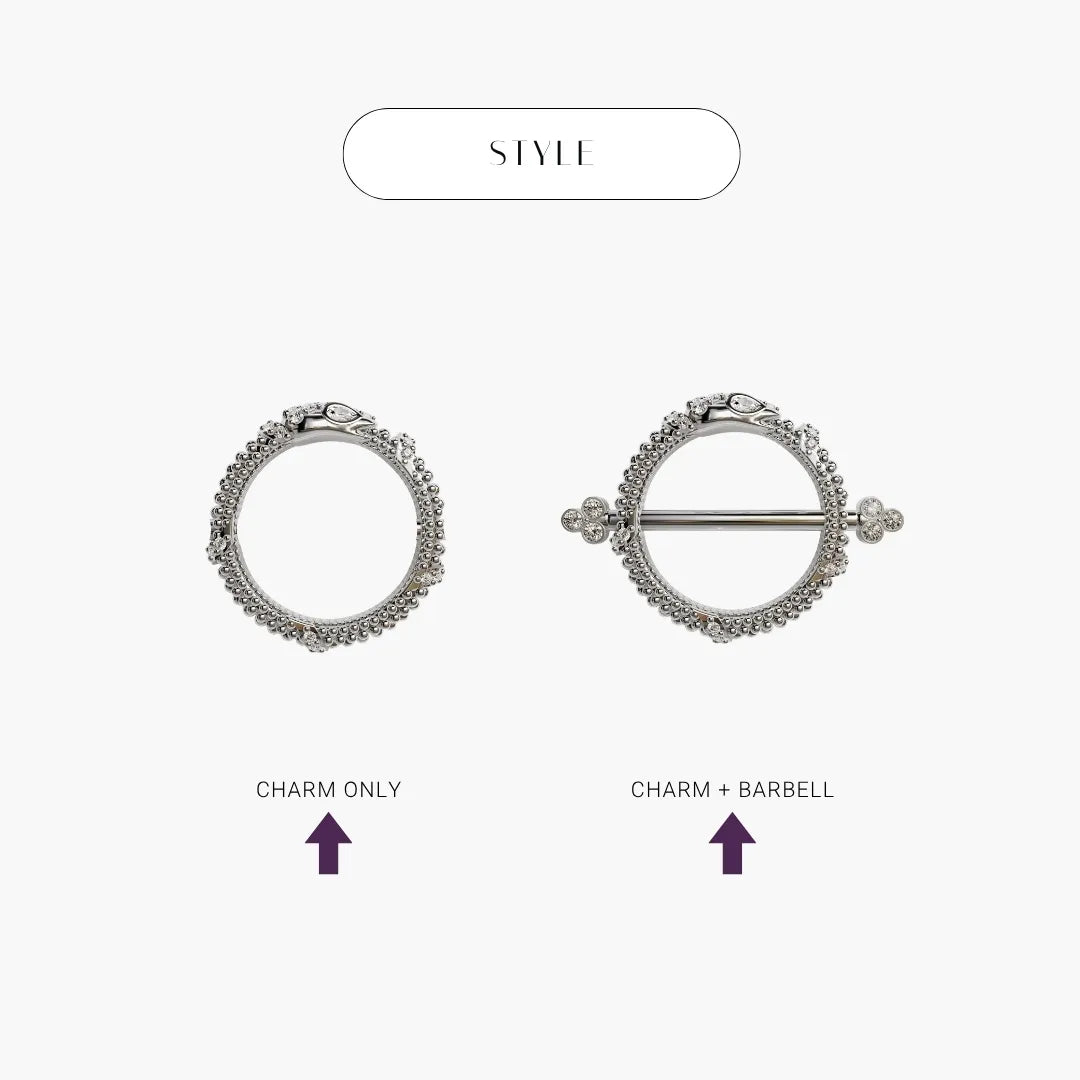 Ouro Nipple Barbell White Gold
