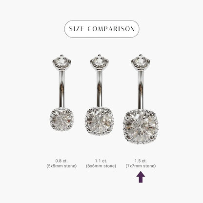La Femme Orb Pavé 1.5 ct. Diamond Belly Ring White Gold