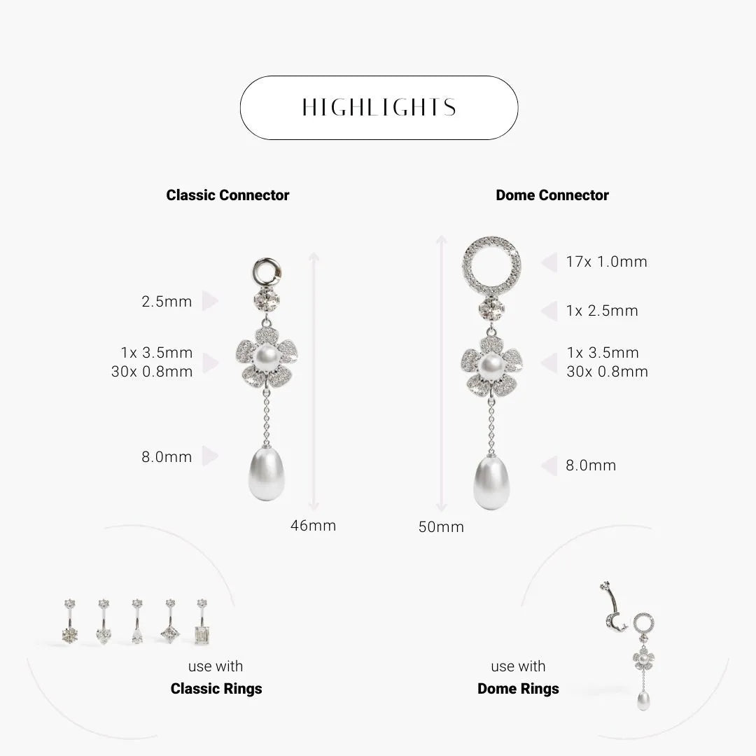 Wildflower Charm White Gold