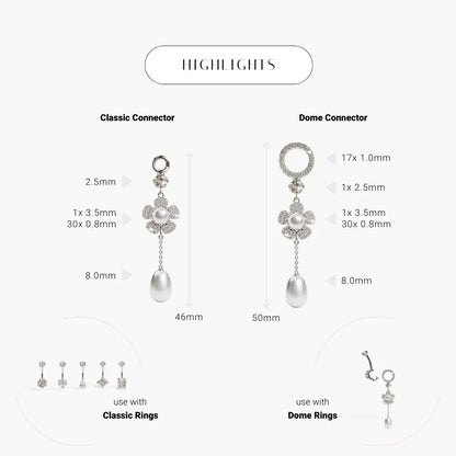 Wildflower Charm White Gold