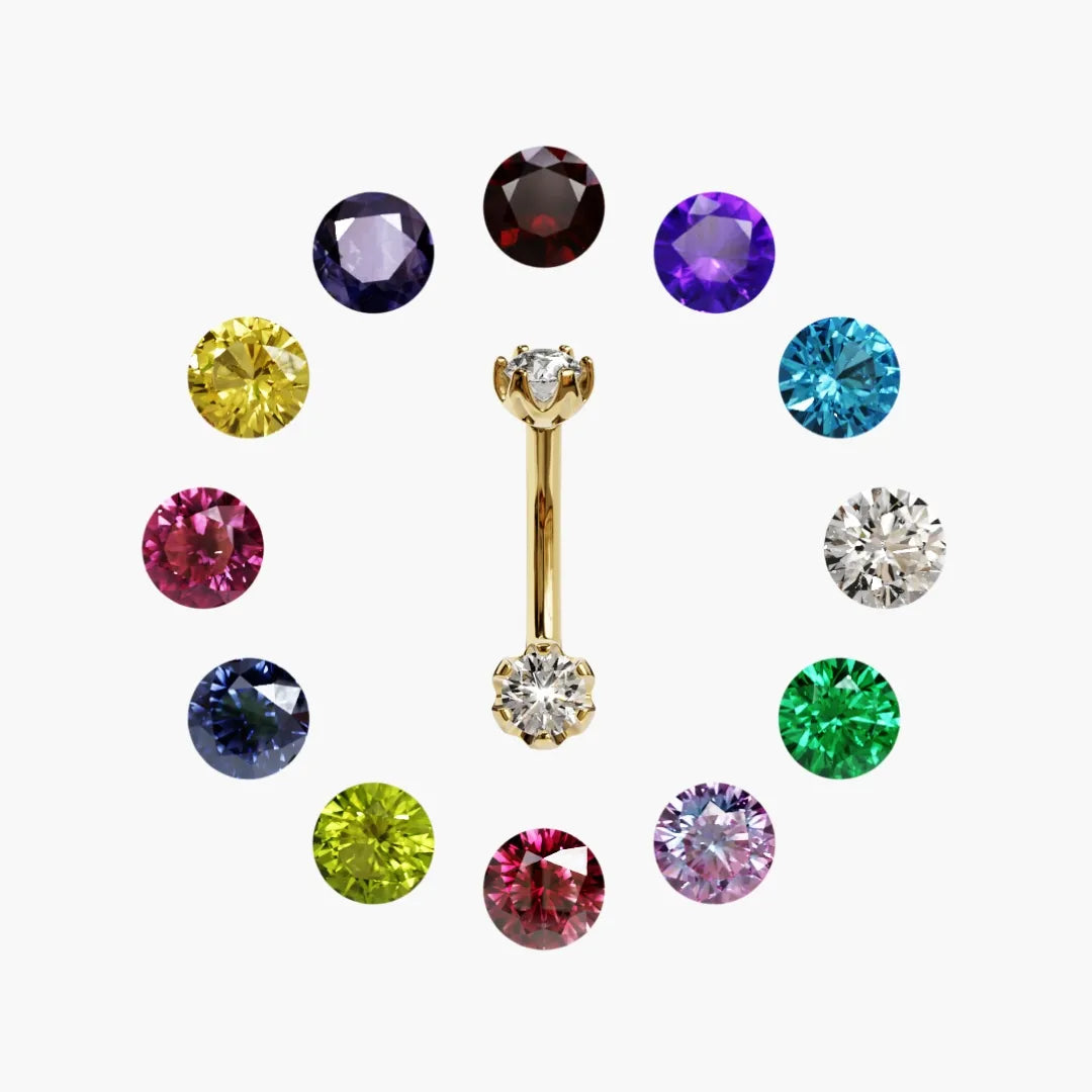 Orchid Birthstone Belly Ring